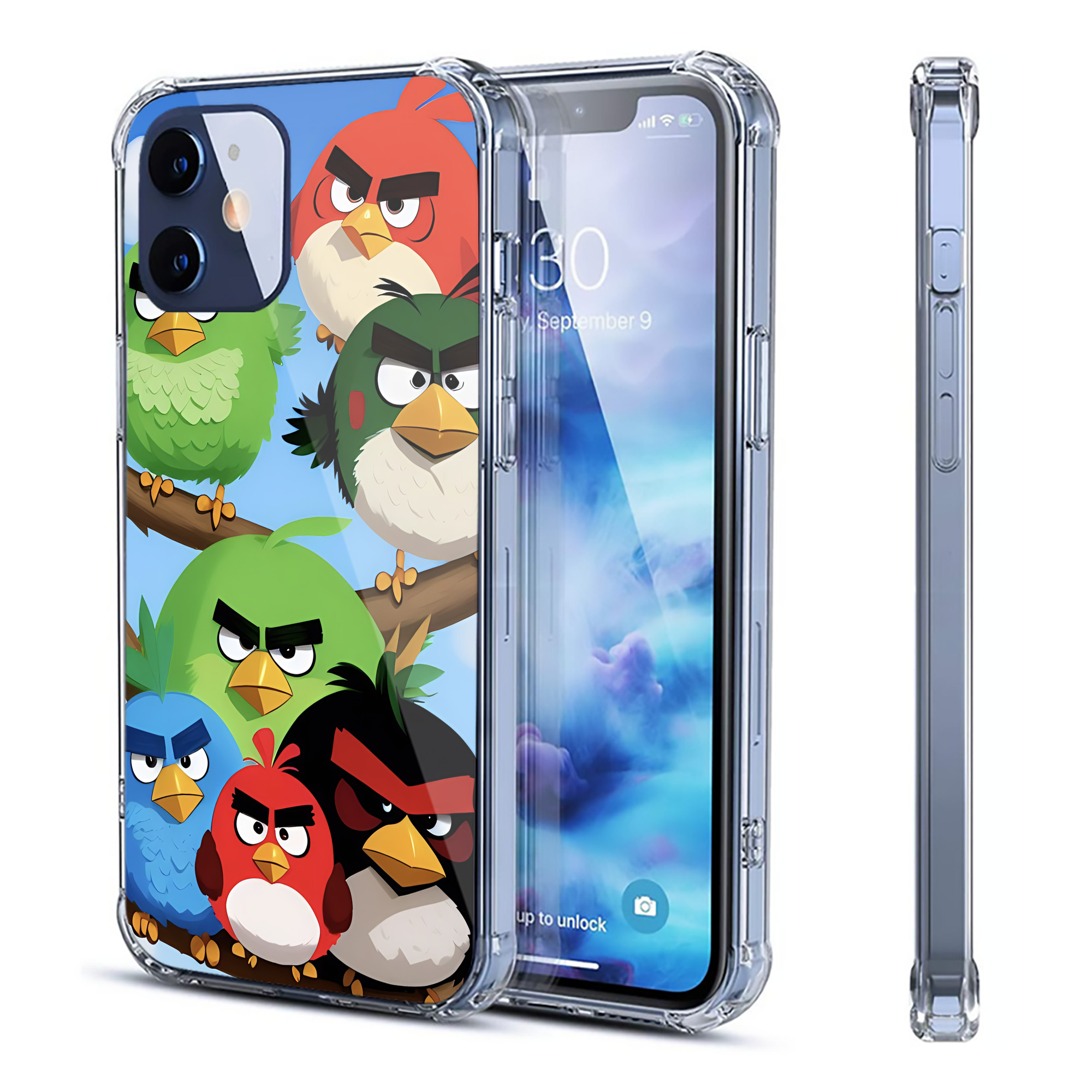 （画像用） Angry Birds アングリーバード 【iPhone 12シリーズ対応】透明スマホケース（クリアソフトケース）